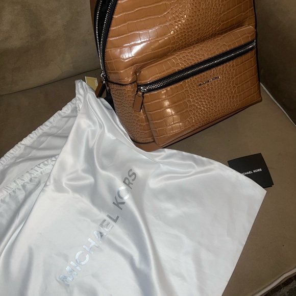 Michael Kors Cooper Crocodile Embossed Leather Backpack - Picture 7 of 7